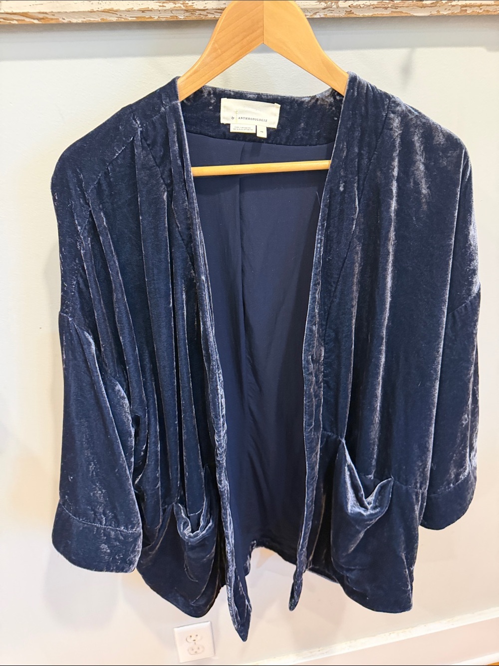 Anthropologie Esme Velvet Kimono Jacket Size XS - Picture 3 of 11